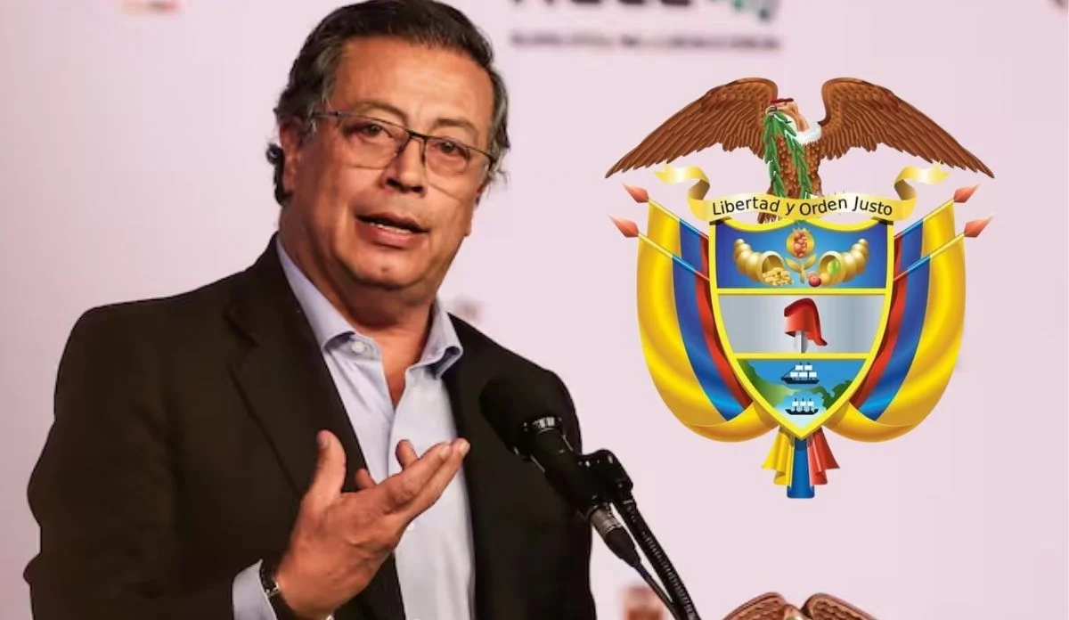 petro propone cambio al escudo de colombia libertad y orden justo